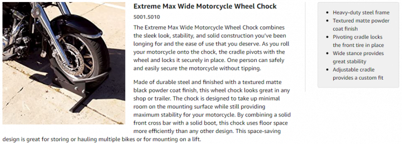Standard Motorcycle Wheel Chock