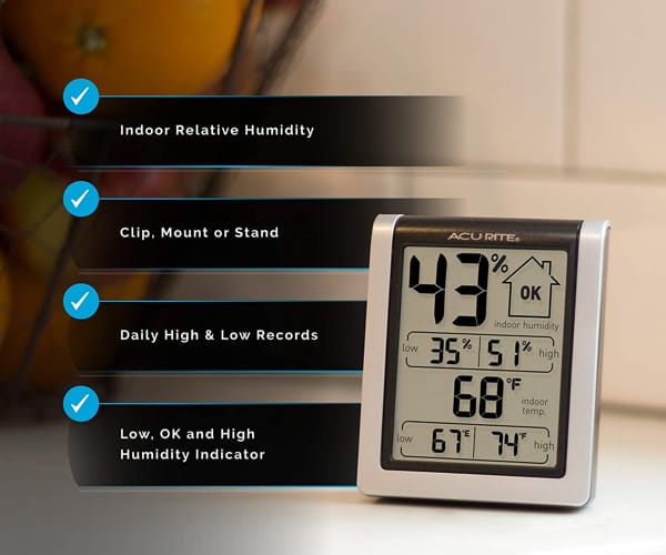 Thermometer Pre Calibrated Humidity Gauge