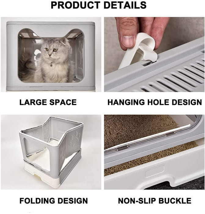 Large Foldable Cat Litter Box jpg 2