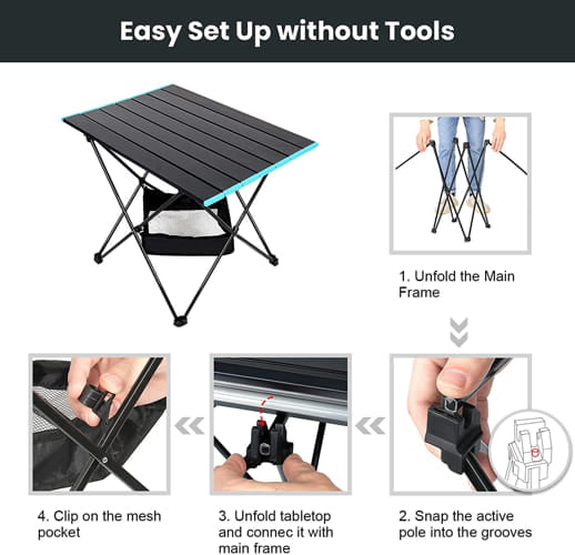 portable folding camping table 20